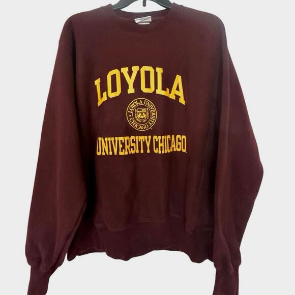 Vntg Champion Reverse Weave Loyola University Chicago crew neck Sweatshirt Med - Picture 1 of 10